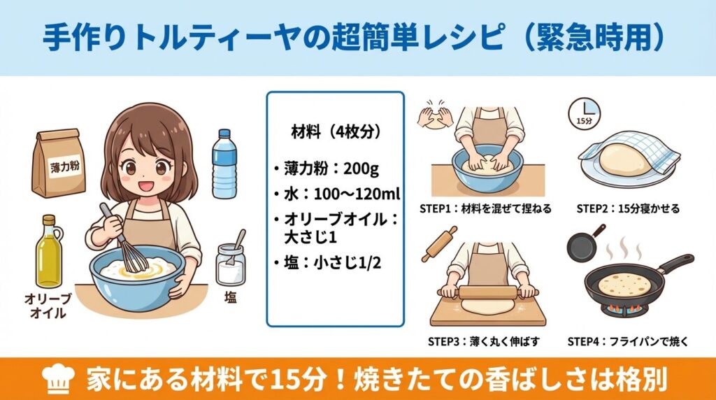 手作りトルティーヤの超簡単レシピ(緊急時用)