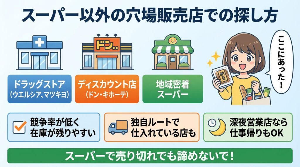 スーパー以外の穴場販売店（ドラッグストア・ディスカウント店）での探し方