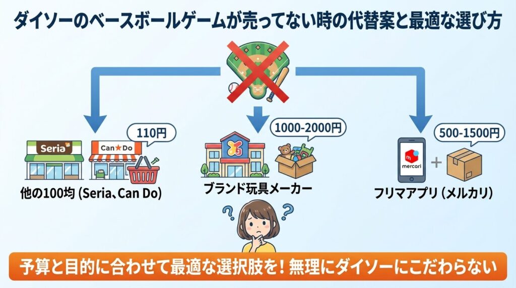 ダイソーのベースボールゲームが売ってない時の代替案と最適な選び方