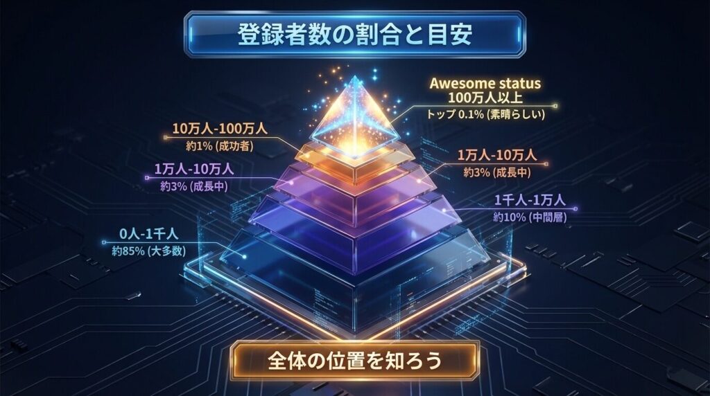 YouTube登録者数は何人からすごい？割合と目安